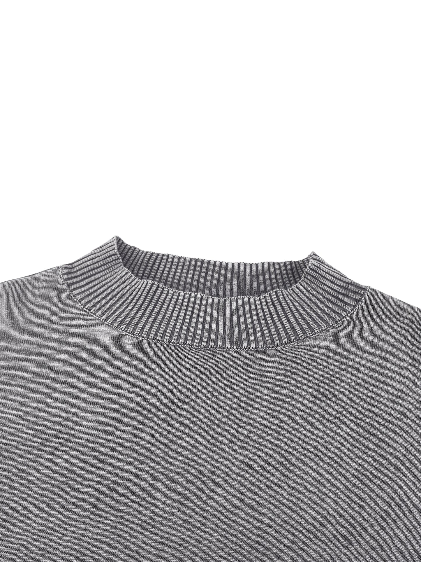 Mineral Wash Balloon Sleeve Cropped Sweater